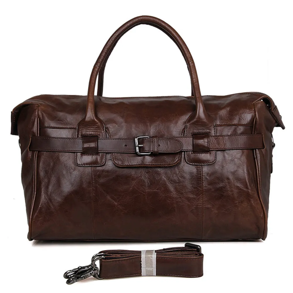 YAAGLE Men's Wax Leather Luggage Handbag YG7079Q