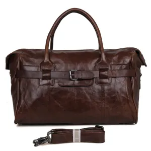 YAAGLE Men's Wax Leather Luggage Handbag YG7079Q