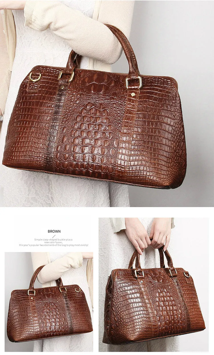 YAAGLE Unisex Crack Pattern Cow Leather Large Handbag YG6003B