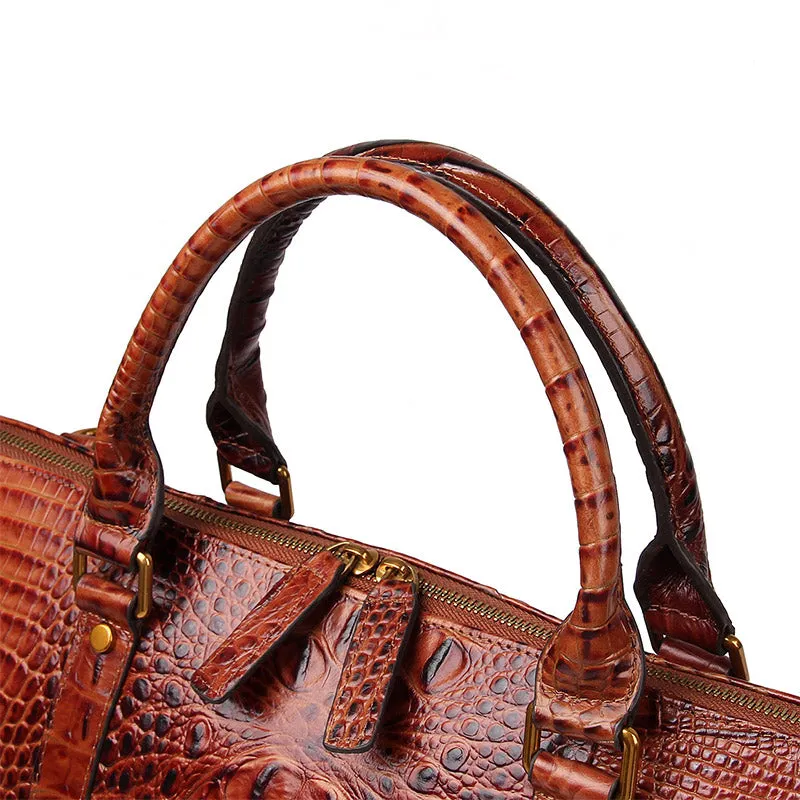 YAAGLE Unisex Crack Pattern Cow Leather Large Handbag YG6003B