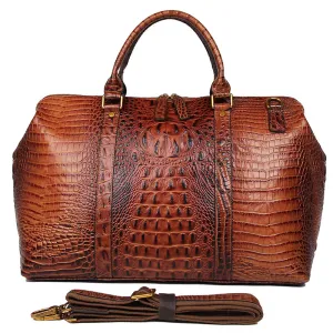 YAAGLE Unisex Crack Pattern Cow Leather Large Handbag YG6003B